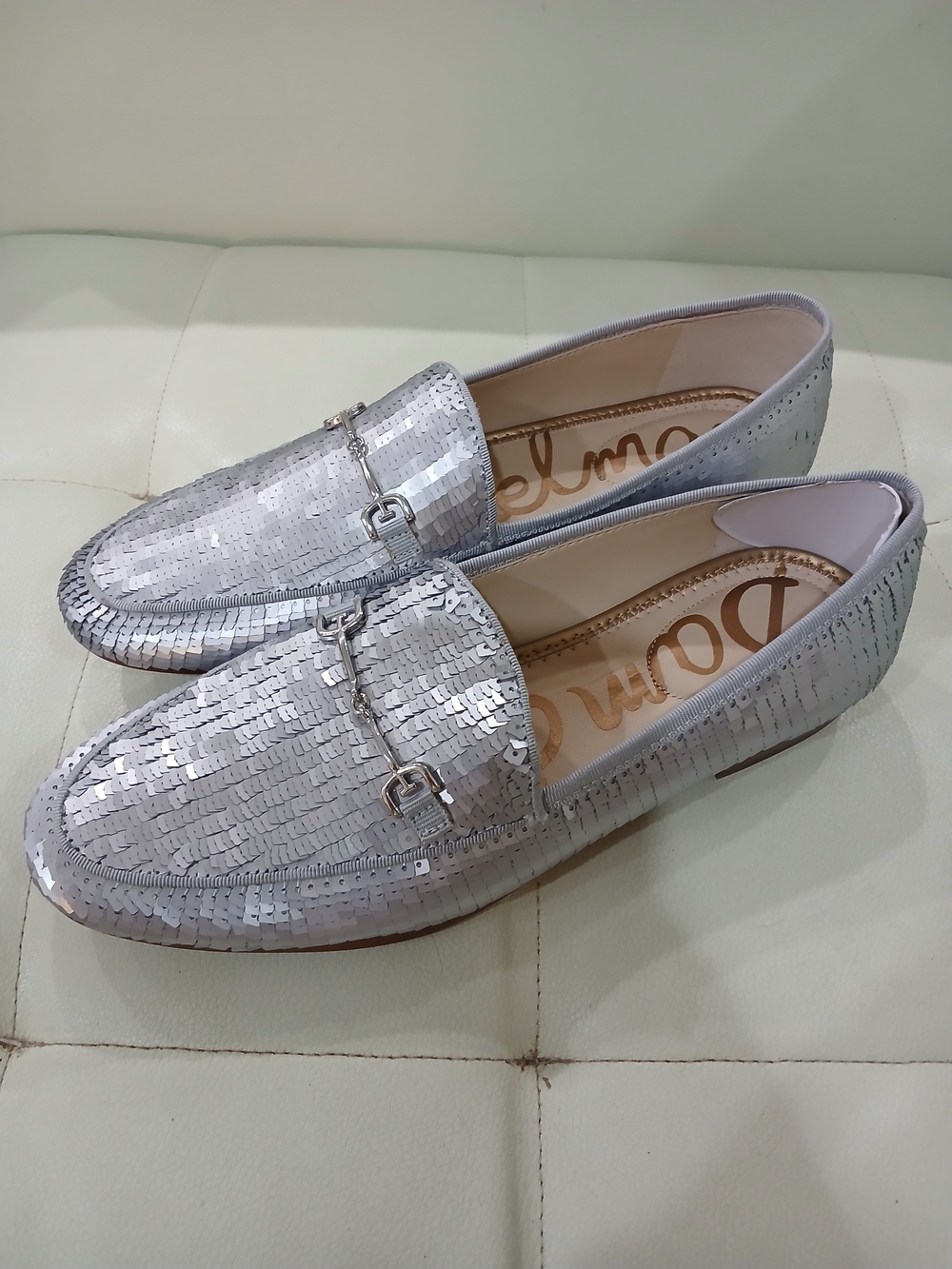 Silver Sequin Loafers